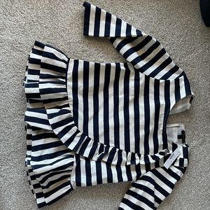 NWT jcrew navy and white blouse